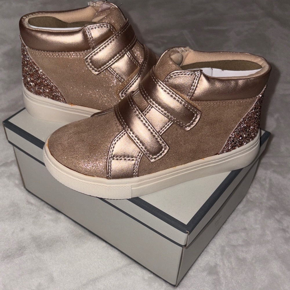 Stylish Joie Kids' Rose Gold Glitter Sneakers